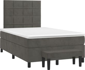 vidaXL Cama Box Spring Con Colch&oacute;n Terciopelo Gris Oscuro 120x200 Cm Vidaxl