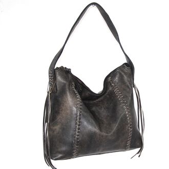 Nino Bossi Aviator Leather Shoulder Bag in Black