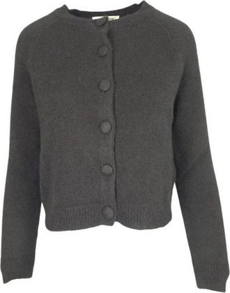 La Fileria Cardigan met ronde hals - Dames - Vesten - Zwart - L - Wol - Truien & Vesten