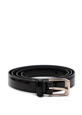 Saint Laurent Black Patent Leather Slim Belt 95