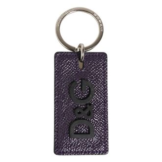 Dolce & Gabbana Keyrings, male, Purple, Size: ONE SIZE Leather Keyring