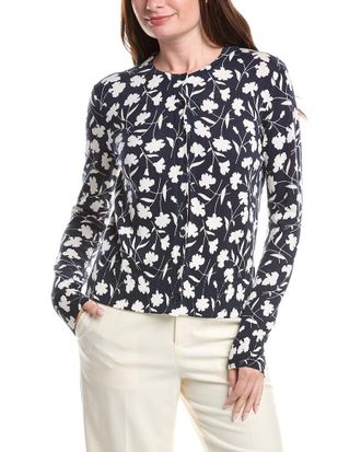 Brooks Brothers Print Crewneck Cardigan