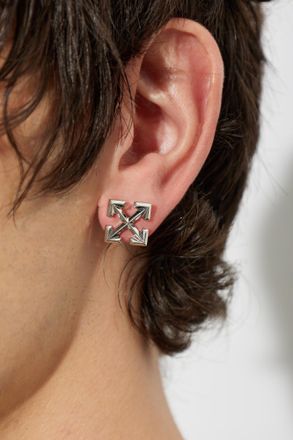 Off-white Single Earring, Mens, Silver