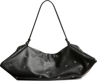 Altuzarra Origami Grommet Studded Leather East/West Bag in 381001 Black/Silver at Nordstrom