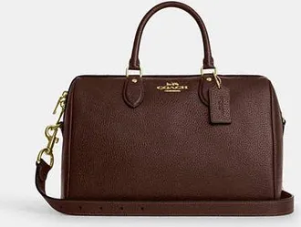 Coach Womens Rowan Large Satchel Bag in Brown | Leather