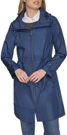 Cole Haan Travel Packable Hooded Rain Jacket in Coastal Bl at Nordstrom, Size X-Large