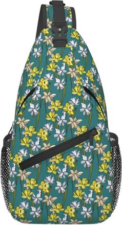 Generic Narcissus Flower Botanical Flowers Sling Bag Adjustable Cross Body Bag With Zipper Backpack For Casual Traveling Workout