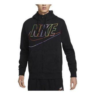 Nike Mens Club Brushed Brush Zip-Up Hooded Jacket Black DX0536-010
