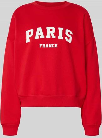 Only Oversized Sweatshirt aus Baumwoll-Mix Modell SWEAT LIFE in Rot Melange, Gr&ouml;&szlig;e XL