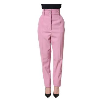 Dolce & Gabbana Wide Trousers, female, Pink, Size: 2XS High Waisted Trousers