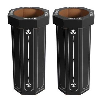 Happimess Fleur 25-Gallon Classic Disposable Corrugated Cardboard Event Trash Can and Recycling Bin in Bridal Black at Nordstrom