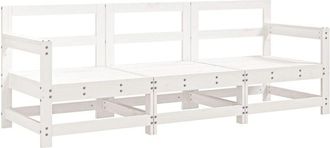 vidaXL Juego De Muebles De Jard&iacute;n 3 Pzas Madera Maciza De Pino Blanco Vidaxl