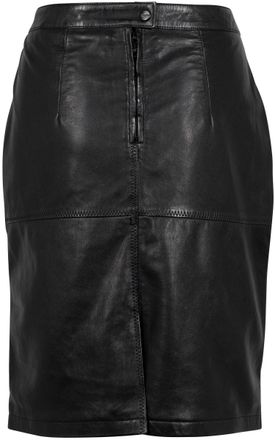 Mauritius Lederrock MAURITIUS GWSwante LNV, Damen, Gr. XXL, schwarz, Obermaterial: 100% Schafsleder. Futter: 100% Polyester, unifarben, gerade kniefrei, R&ouml;cke L