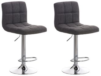 Clp Clp - Set De 2 Taburetes De Bar Peru En Tela Gris Claro