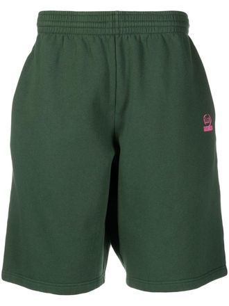 Martine Rose logo-print cotton track shorts - Green