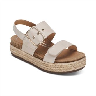 Aetrex Womens Vania Arch Support Platform Sandal In Cream