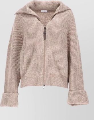 Brunello Cucinelli cashmere ribbed zip-up cardigan
