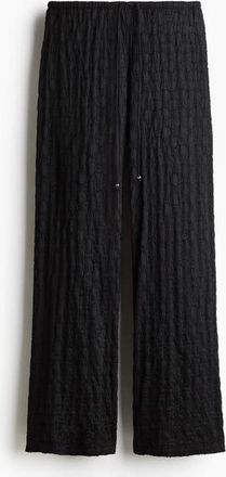 H&M Lace-look Drawstring Trousers in Black at Nordstrom, Size Xx-Small