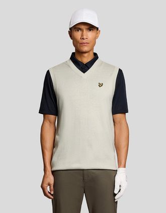 Lyle & Scott Lyle And Scott Mens Lightweight Knitted V-Neck Vest - Tan - Size: 42