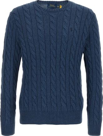 Polo Ralph Lauren Truien & Vesten, Heren, Blauw, 2Xl, Katoen, Gevlochten trui met ronde hals