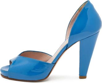 Chlo&eacute; 100mm peep-toe pumps - Blue