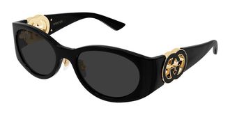 Gucci GG2123SA Asian Fit 001 Womens Sunglasses Black Size 55