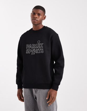 Parlez Clothing Felpa nera con grafica del logo-Nero