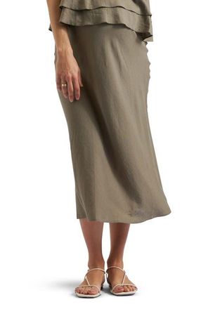 Ripe Debbie Linen Skirt in Olive at Nordstrom, Size X-Large Au
