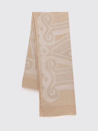 Max Mara Sciarpa Senior in misto lino e cotone con logo jacquard