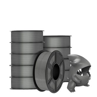 OEM Filamento Pla 3d, 1,75 Mm De Di&aacute;metro, Paquete De 10 Unidades, Compatible Con Impresoras Fdm, Plamt Gris 10 Unidades