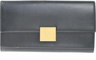Saint Laurent Pre-owned Wallets, female, Black, Size: ONE SIZE Pre-owned Vintage Leather Flap Wallet