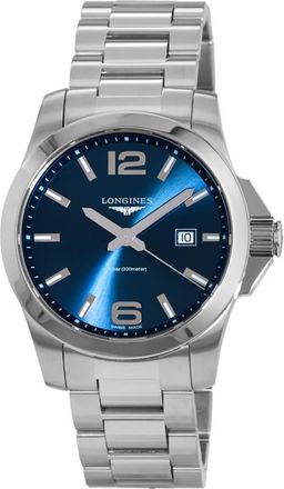 Longines Conquest Quartz Blue Dial Steel Mens Watch L3.760.4.96.6