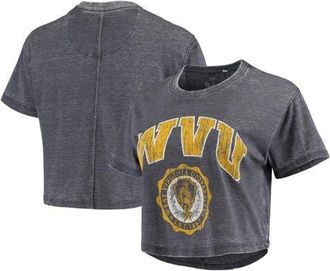 Pressbox Womens Pressbox Navy West Virginia Mountaineers Edith Vintage Burnout Crop T-Shirt at Nordstrom, Size Medium
