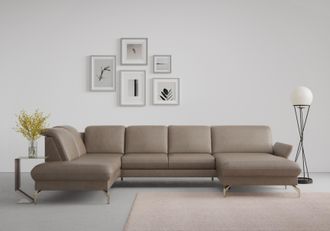 Sit&more Wohnlandschaft »Fashion U-Form« wahlweise mit Kopfteilverstellung, Vorziehsitz, motorisch, Nickelfüsse