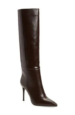 Jeffrey Campbell Arsen Knee High Stiletto Boot in Dark Brown Crinkle at Nordstrom Rack, Size 11