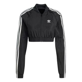 adidas (WMNS) adidas Slim Crop Track Top Asia Sizing Black IW5484
