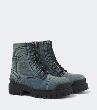 Balenciaga Botas con cordones Strike de denim