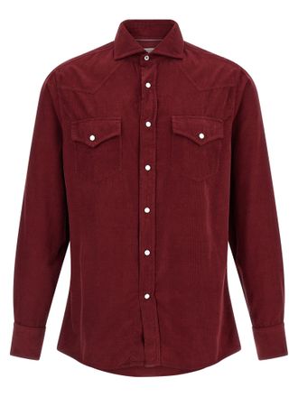 Brunello Cucinelli Corduroy Shirt Shirt And Blouse Bordeaux