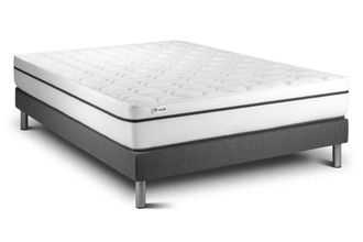 VITALIT Somier gris + colch&oacute;n con espuma viscoel&aacute;stica 140 x 190