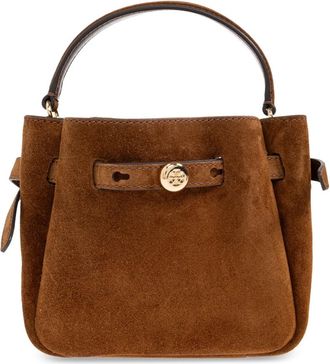 Tory Burch Romy Mini Handtas - Dames - Schoudertassen - Bruin - ONE Size - Leer - Tassen