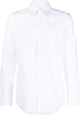 Dolce & Gabbana Straight Broeken - Heren - Zakelijke Overhemden - Wit - L - Katoen - Overhemden