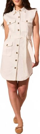 Tribal Cruisin Pocket Cargo Mini Dress In White