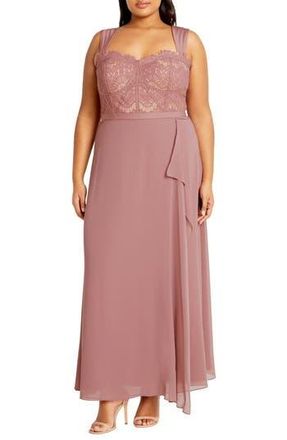 City Chic Sweet Evie Dress in Antique Rose at Nordstrom Rack, Size Xxl/24W
