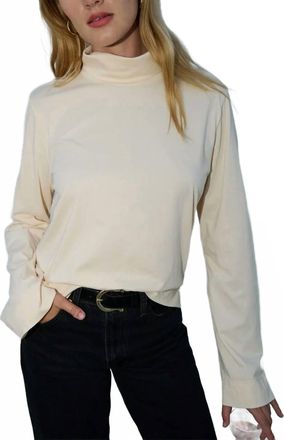 Nation Ltd Neo Mock Neck Top In Parchment
