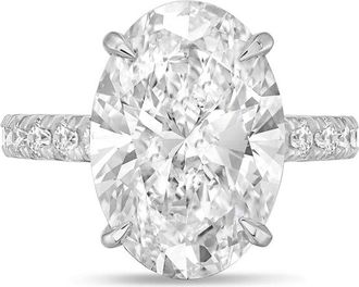 Diana M. Jewels 14kt white gold 4.00 ct oval lab grown diamond engagement ring