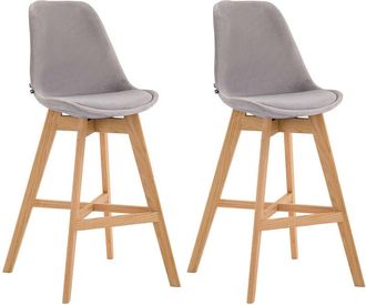 Clp Clp - Set 2 Taburetes Cannes En Terciopelo Gris Natural