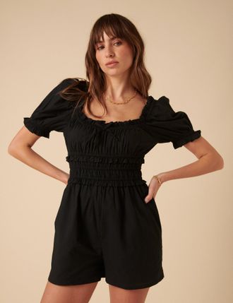 Nobody's Child Black Ruched Callie Playsuit