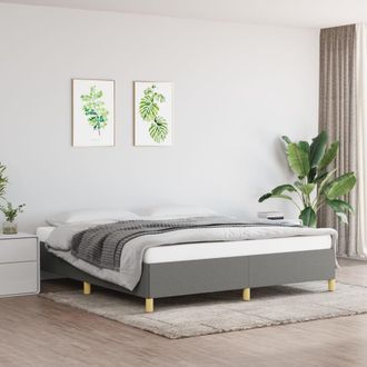 vidaXL Cama Sin Colch&oacute;n De Tela Gris Oscuro 160x200 Cm Vidaxl
