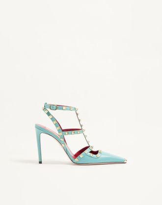 Valentino Garavani D&eacute;collet&eacute; Rockstud In Capretto 100mm Donna AZZURRO 35.5