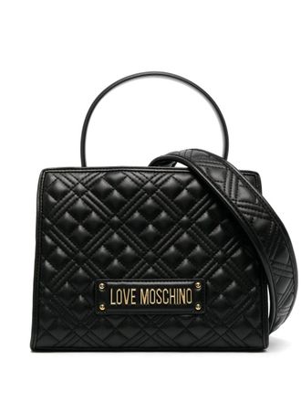 Love Moschino logo-patch tote bag - women - Polyurethane - OS - Black